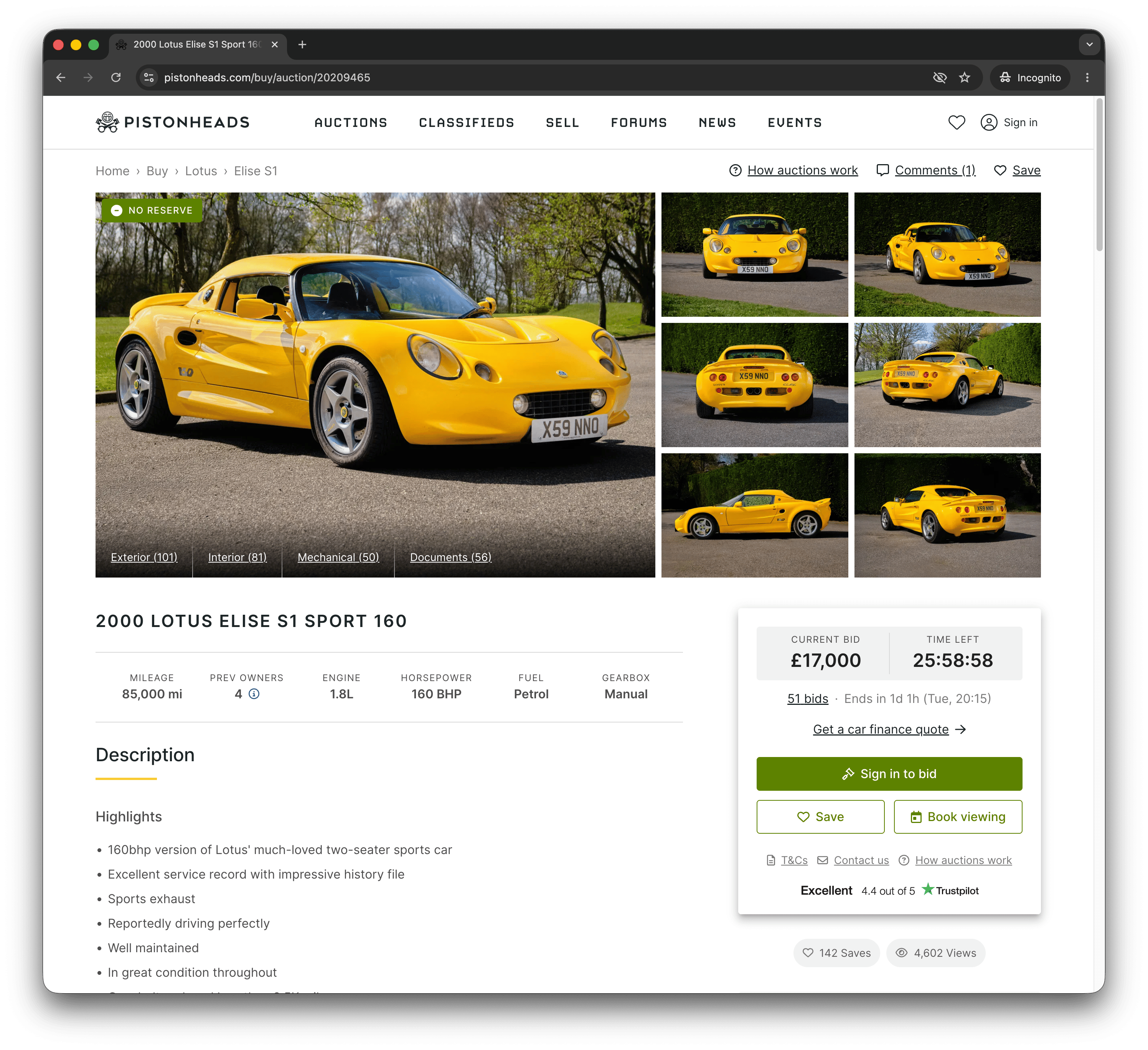 Auction website