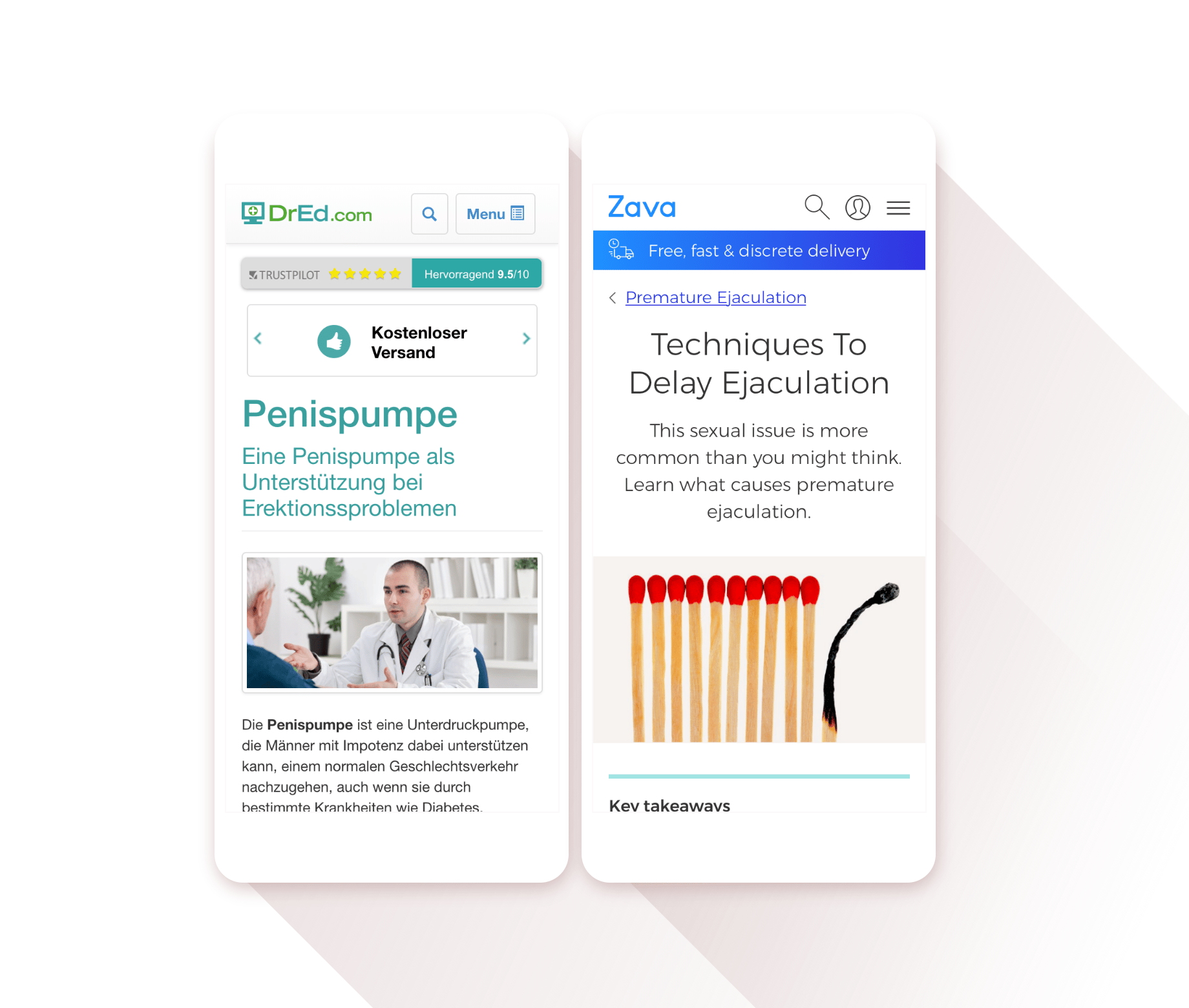 article page - before and after