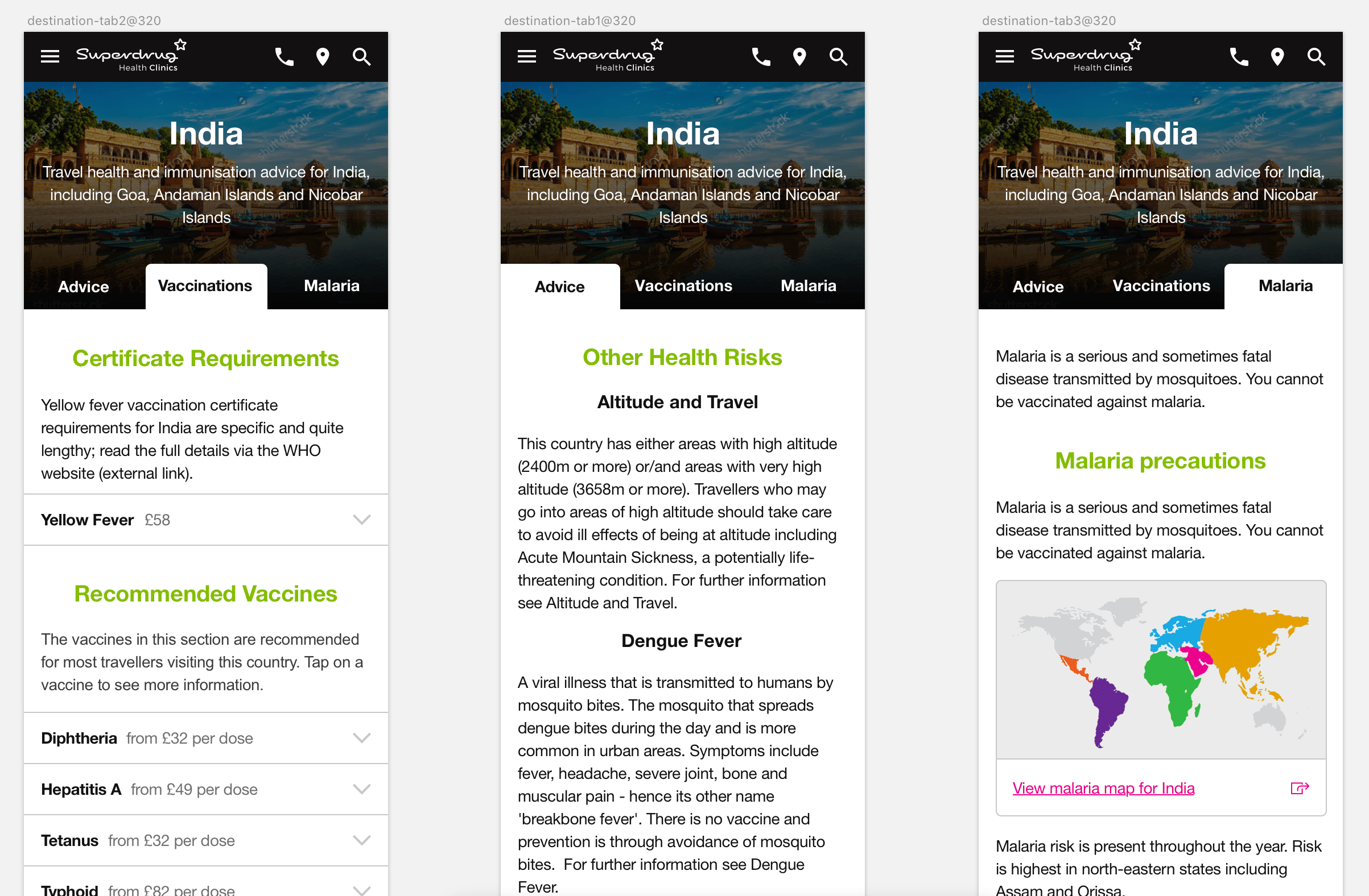 destination page designs