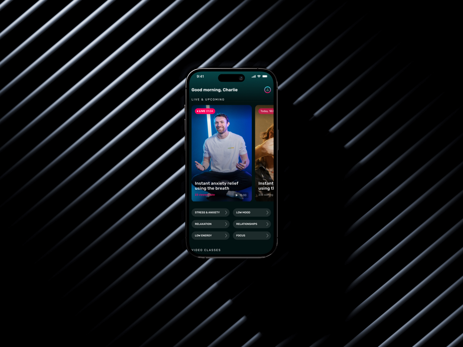 Updated home screen with sliders and categories