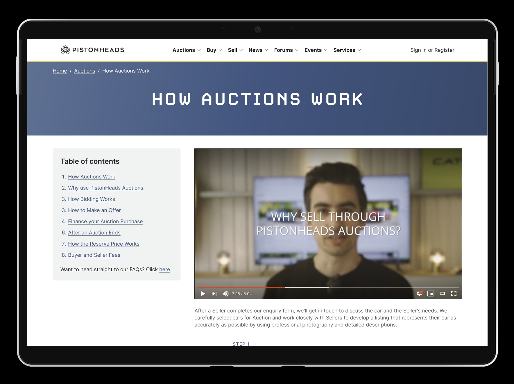 New "How it works" page to educate users about auctions 