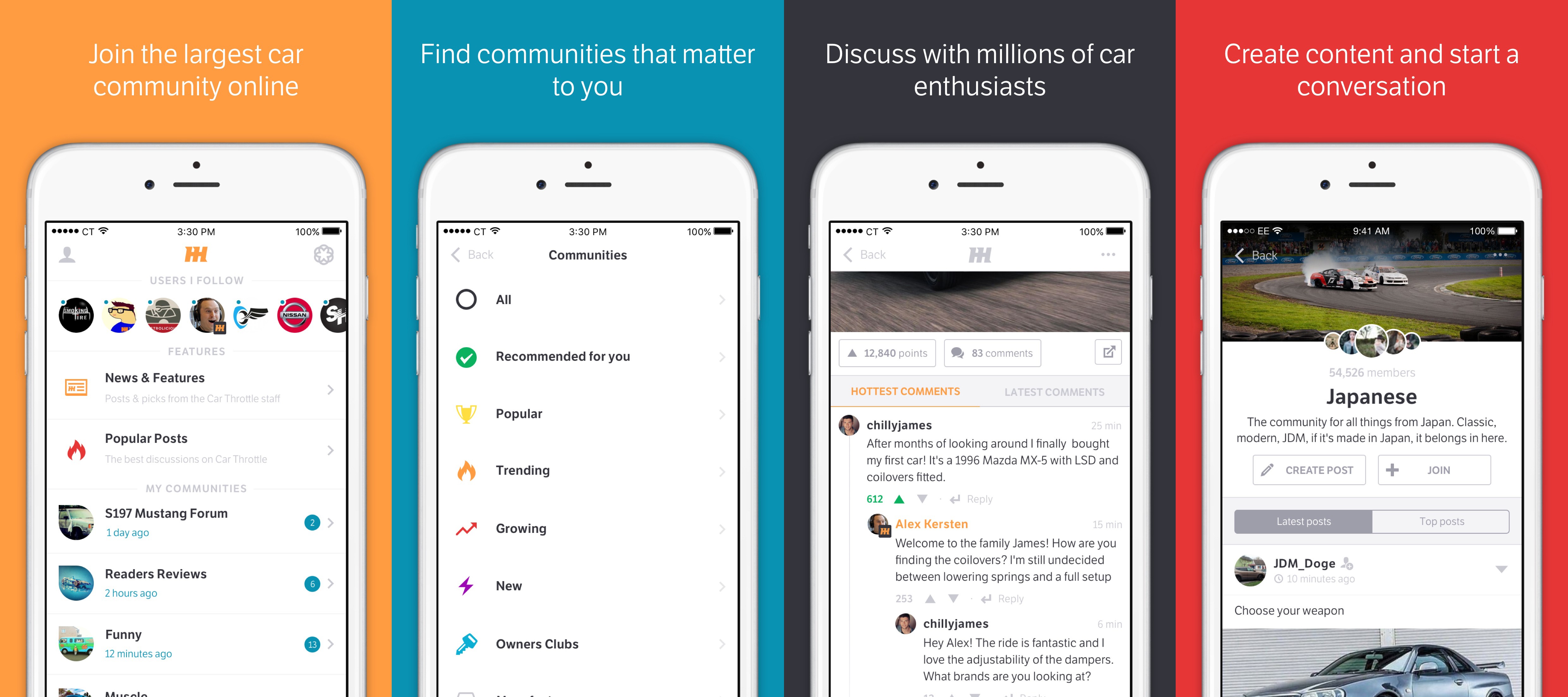 iOS app store screenshots of the main features